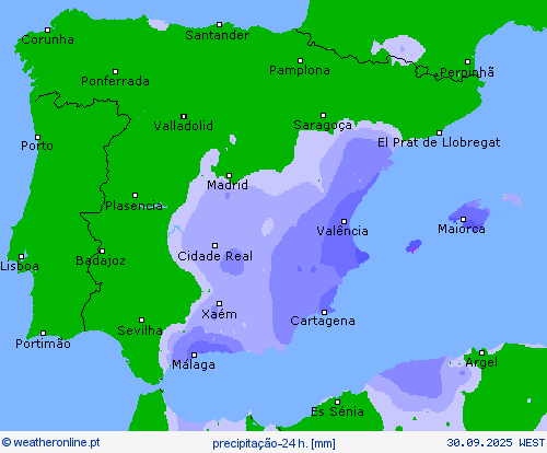 precipitação-24 h. mapas de previsão