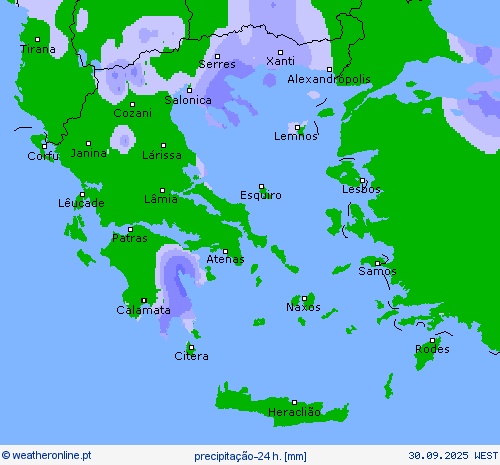 precipitação-24 h. mapas de previsão