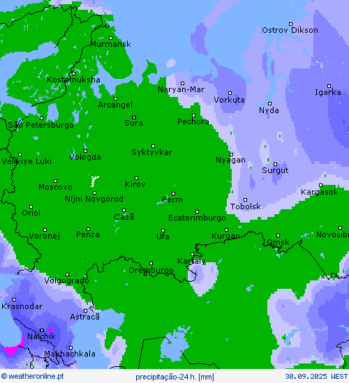 precipitação-24 h. mapas de previsão