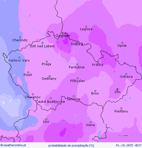 probabilidade de precipitação mapas de previsão