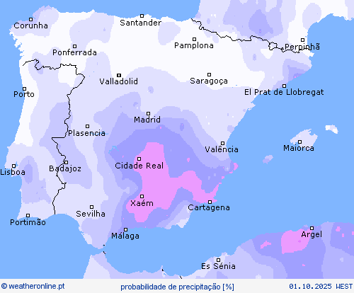 probabilidade de precipitação mapas de previsão