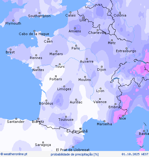 probabilidade de precipitação mapas de previsão