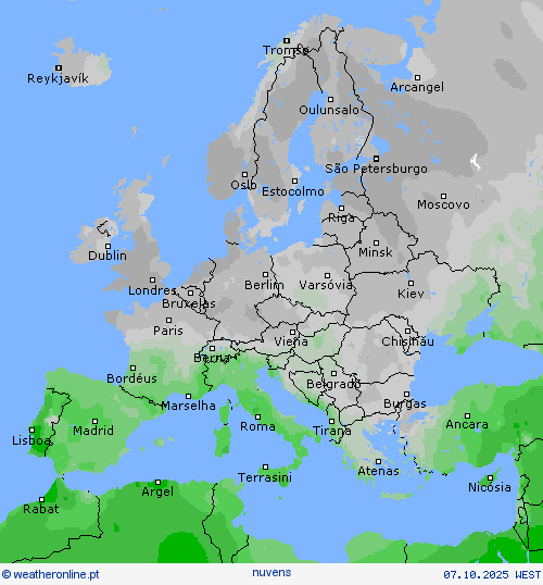 duração da luz do sol mapas de previsão