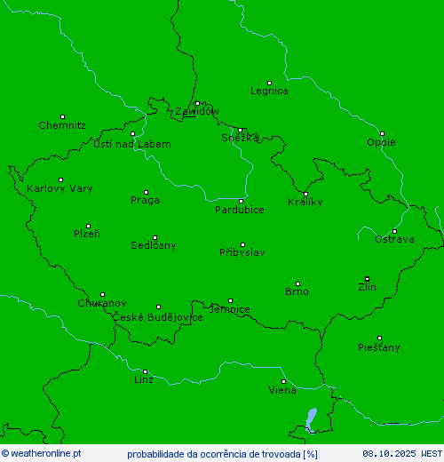 probabilidade da ocorrência de trovoada mapas de previsão