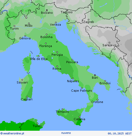 duração da luz do sol mapas de previsão