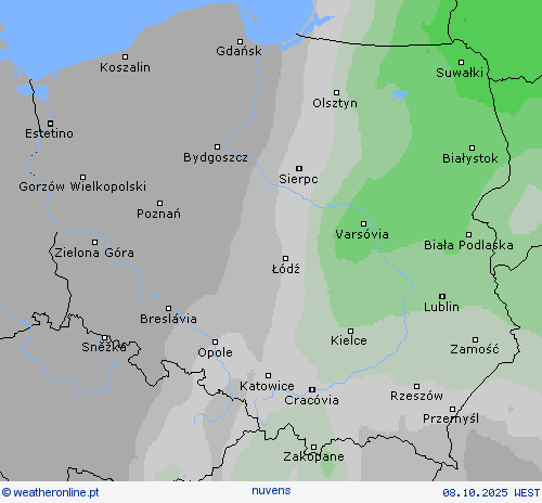 duração da luz do sol mapas de previsão