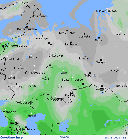 duração da luz do sol mapas de previsão
