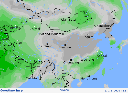 duração da luz do sol mapas de previsão