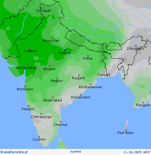 duração da luz do sol mapas de previsão