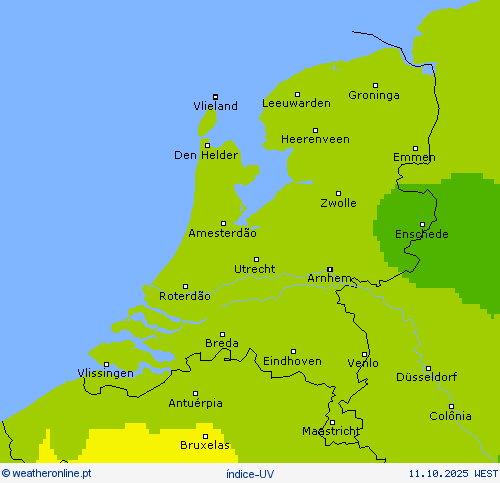 índice-UV mapas de previsão