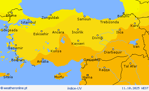 índice-UV mapas de previsão