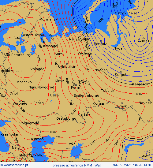 pressão atmosférica NMM mapas de previsão