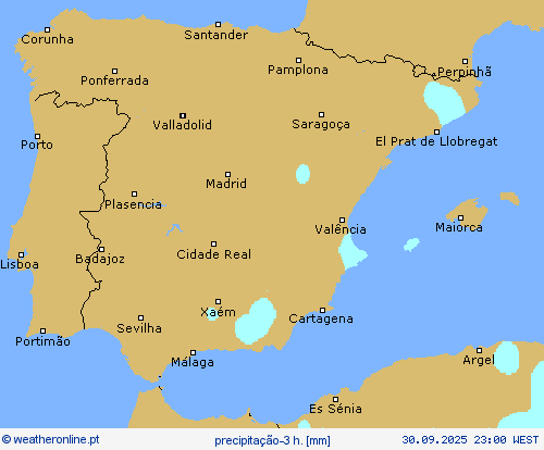precipitação-3 h. mapas de previsão