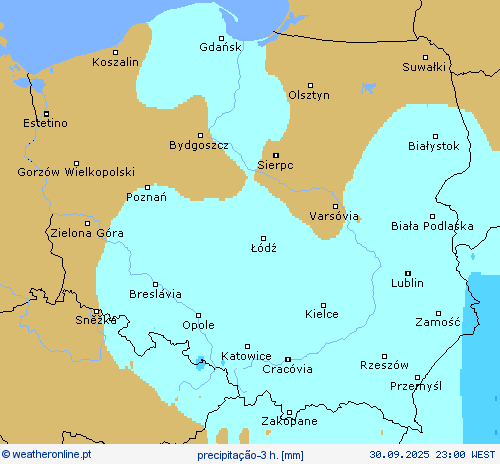 precipitação-3 h. mapas de previsão