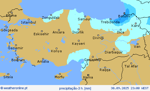 precipitação-3 h. mapas de previsão