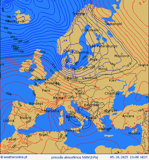 pressão atmosférica NMM mapas de previsão