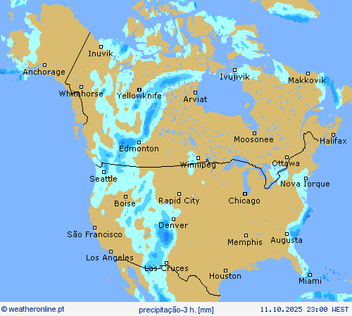 precipitação-3 h. mapas de previsão