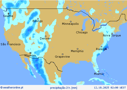 precipitação-3 h. mapas de previsão